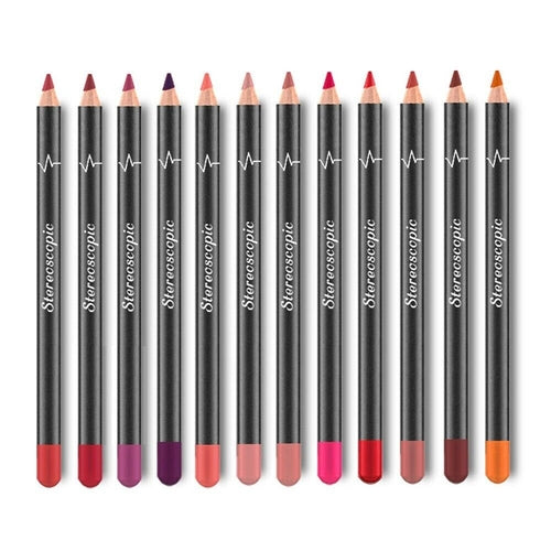 12Pcs Women Waterproof Lipstick Long Lasting Matte Lip Liner Pencil